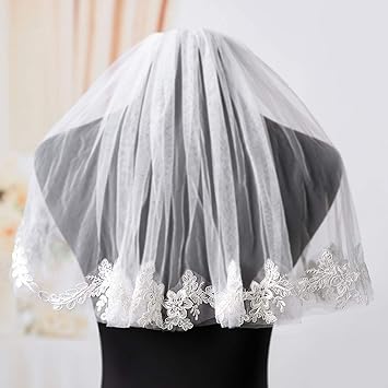 Buy Edary Bridal Wedding Veil Bride With Metal Comb White Short
