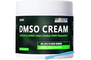 ZOXY DMSO Cream, 99.9% Pure, with Magnesium, MSM, Frankincense, Aloe Vera, Turmeric, Herbal, and Arnica, Quickly Absorbed, Low Odor, Non-Greasy,4 oz