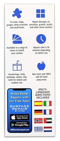 Weiss   Reparaturset fr Oberflchenschden auf Granit Marmor Naturstein Fliesen Acryl Kunststoff und Porzellan lichthrtend
