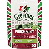 GREENIES Holiday Freshmint Dental Chews TEENIE Treats for Dogs, 6-Ounce