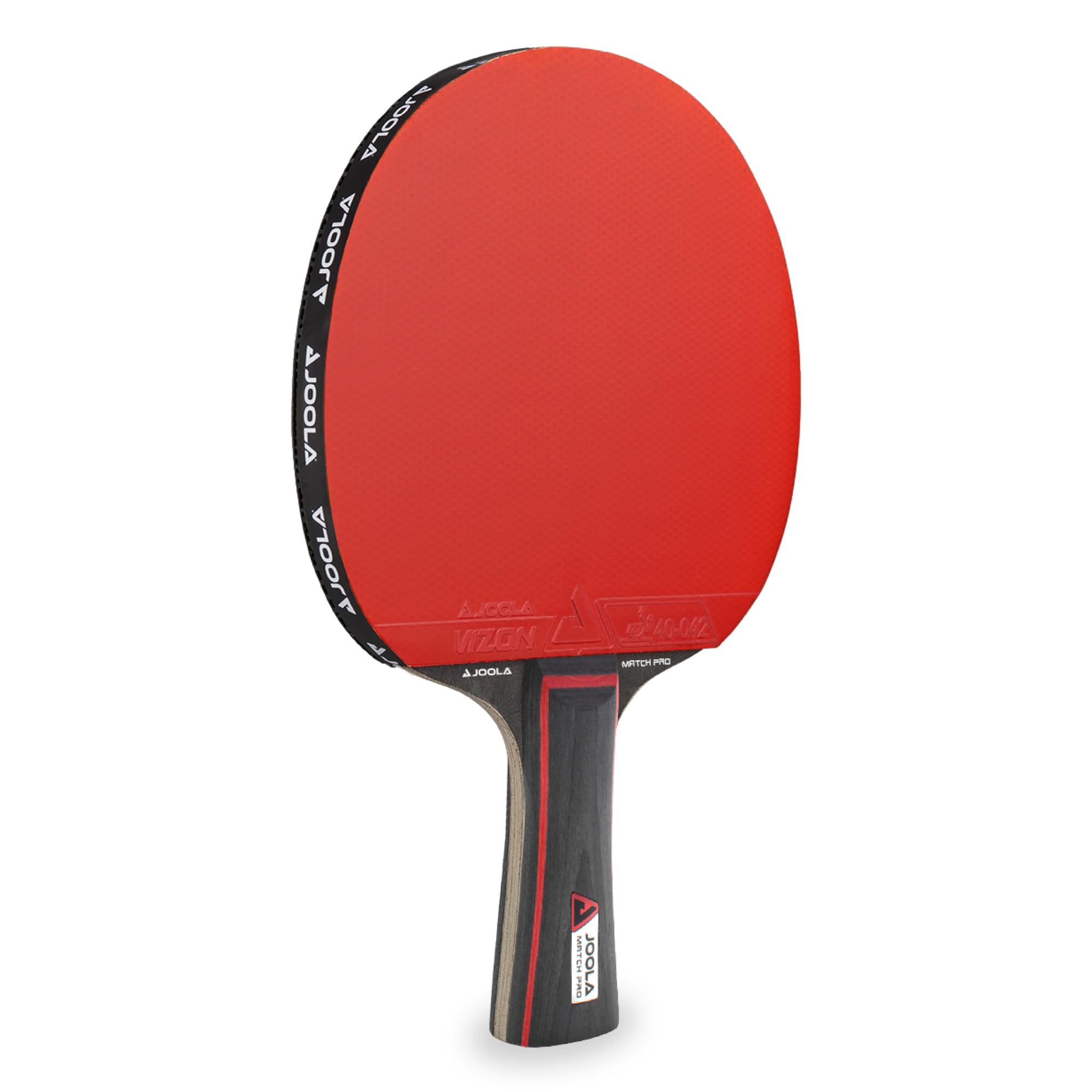 JOOLA Match Pro ITTF Approved Allround Competition Table Tennis Bat 4 Stars Black/Red 1.8 mm Sponge Thickness
