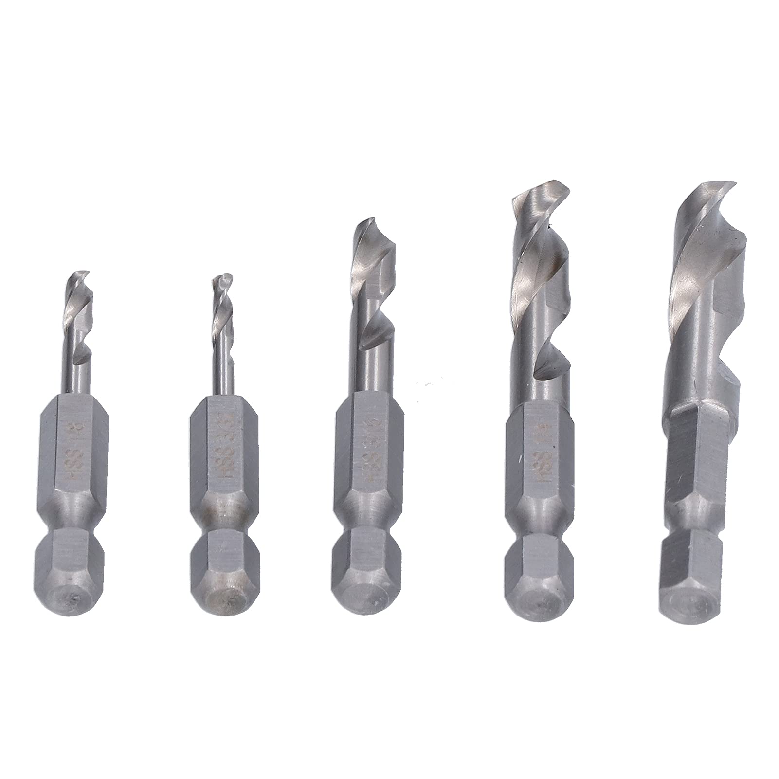 15/64 Extra Short Drill Bit High Speed Steel Hex Shank 5 Pcs Drill Bits Short Forhining Drilling Hex