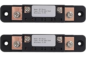 2PCS 50A 75mV FL-2C DC Current Shunt Resistor, 0.% High Accuracy Copper Manganese Measuring Shunt for Ammeter, Heavy Duty 50 