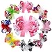 5 Inch Large Boutique Bows Clips for Girls Pigtail Grosgrain Feather Hairbows