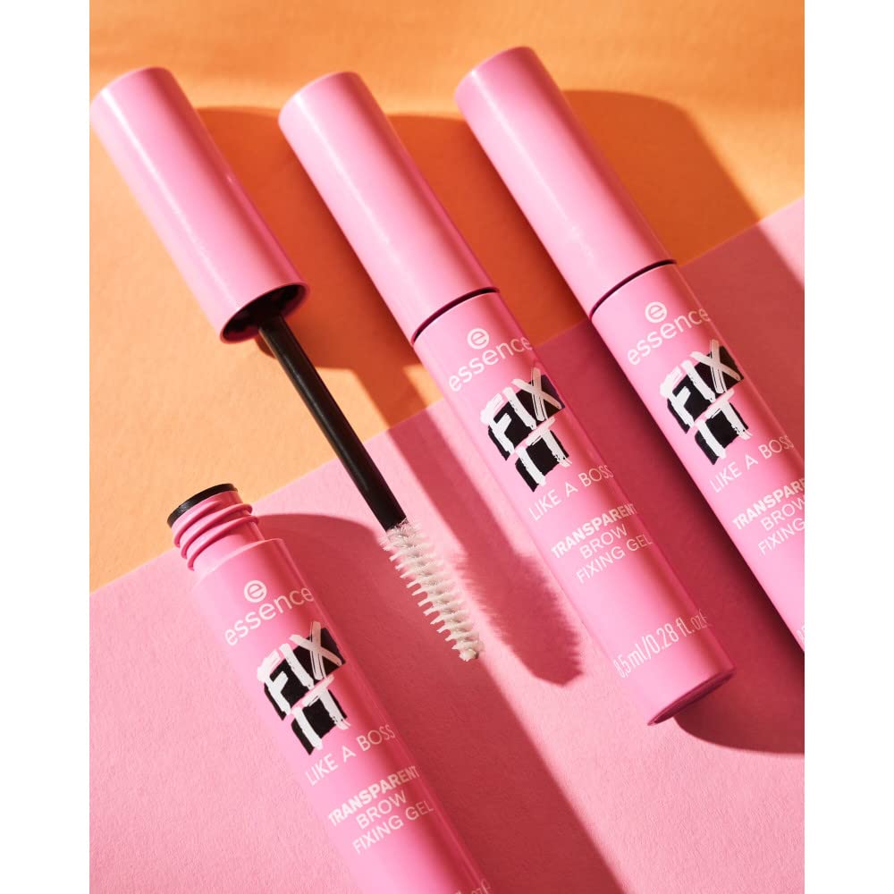 essence | Fix It Like A Boss Transparent Brow Fixing Gel | Long Lasting, Fast Drying Brow Sculpting Gel | Free from Oil, Parabens, & Microplastic Particles | Vegan & Cruelty Free