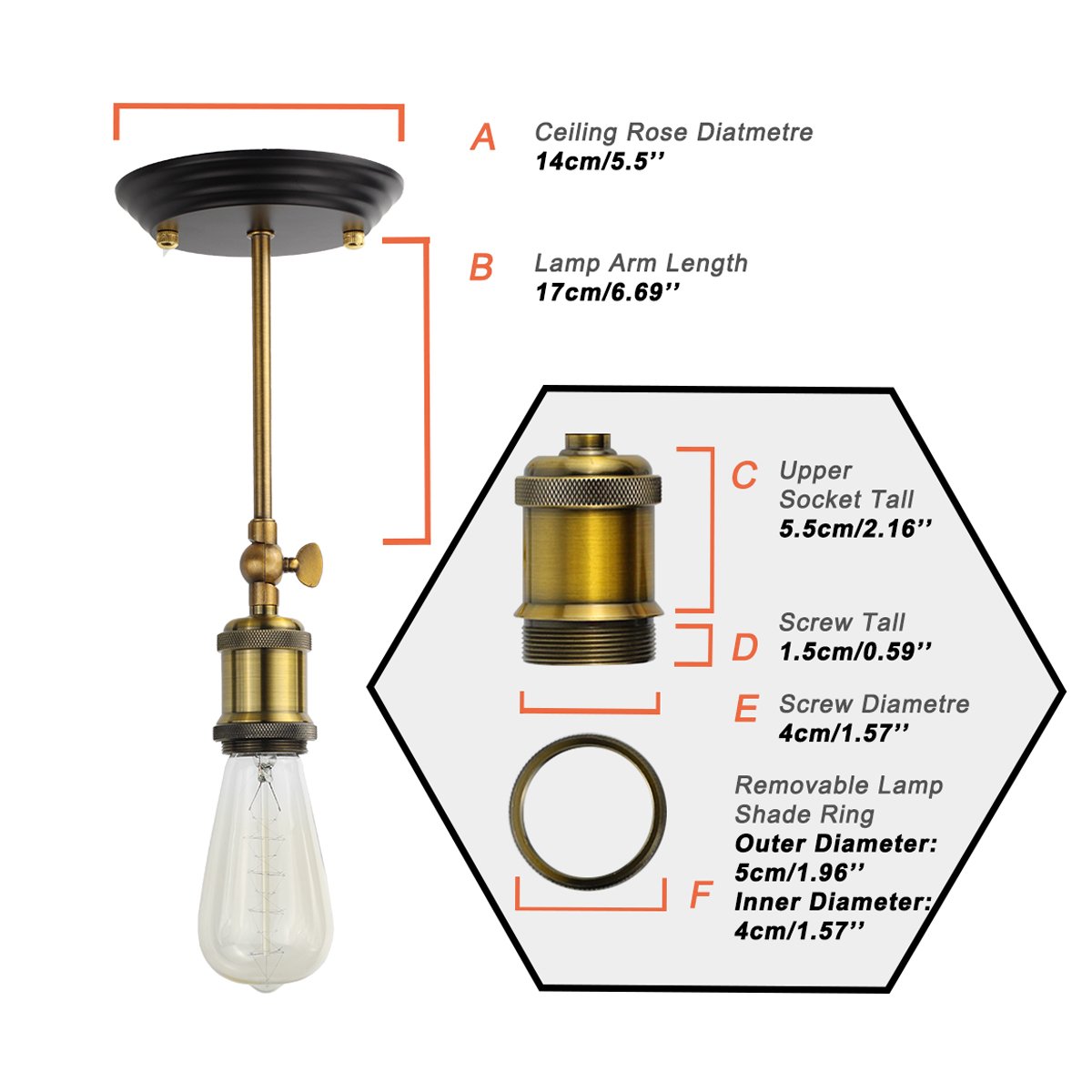 Judy Lighting - Industrial Vintage Classic Wall Lamp Retro Wall Sconce Fixtures (Bronze)