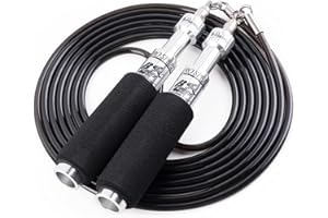 NEW WITH CABLE - Buddy Lee Jump Ropes Aero Speed Original Ball Bearing Rope, 6” Aluminum Jump Rope Handles, Jump Rope for Fitness, CrossFit Gym, Endurance Jumping, Double Unders & Extreme Jumping