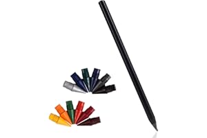 Metal Alloy Writing Instrument, That Never Needs Sharpening Forever Pencil with 12 Colored Refill Tips Reusable Inkless Everl