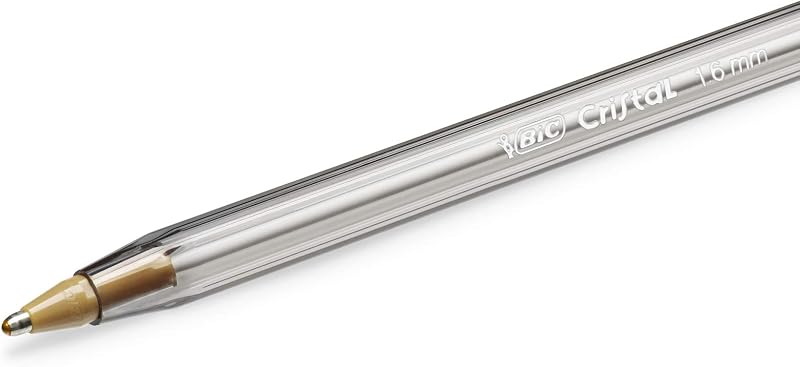 Canetas bic cristal de ponta média grande, para escola, escritório ou casa, azul, pacote com 50 (1,6 mm)