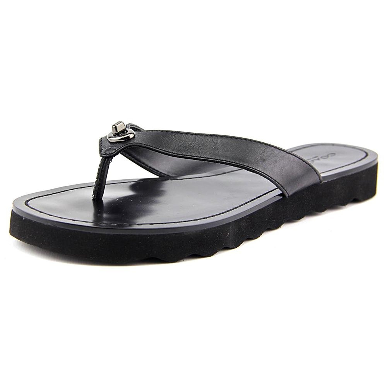 black coach flip flops