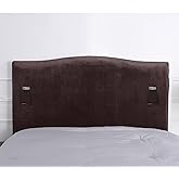 WOMACO Headboard Cover for Queen Bed, Stretch Velvet Head Board Slipcover with Remote Pockets, Dustproof Bed Head Cover for U