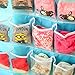 16-Pocket Hanging Closet Organizer Jewelry and Accessories Organizer, Bra Underwear Socks Ties Hanging Organizer,Shower Caddies Random color Vinyl 3 Pack (3 Pack)