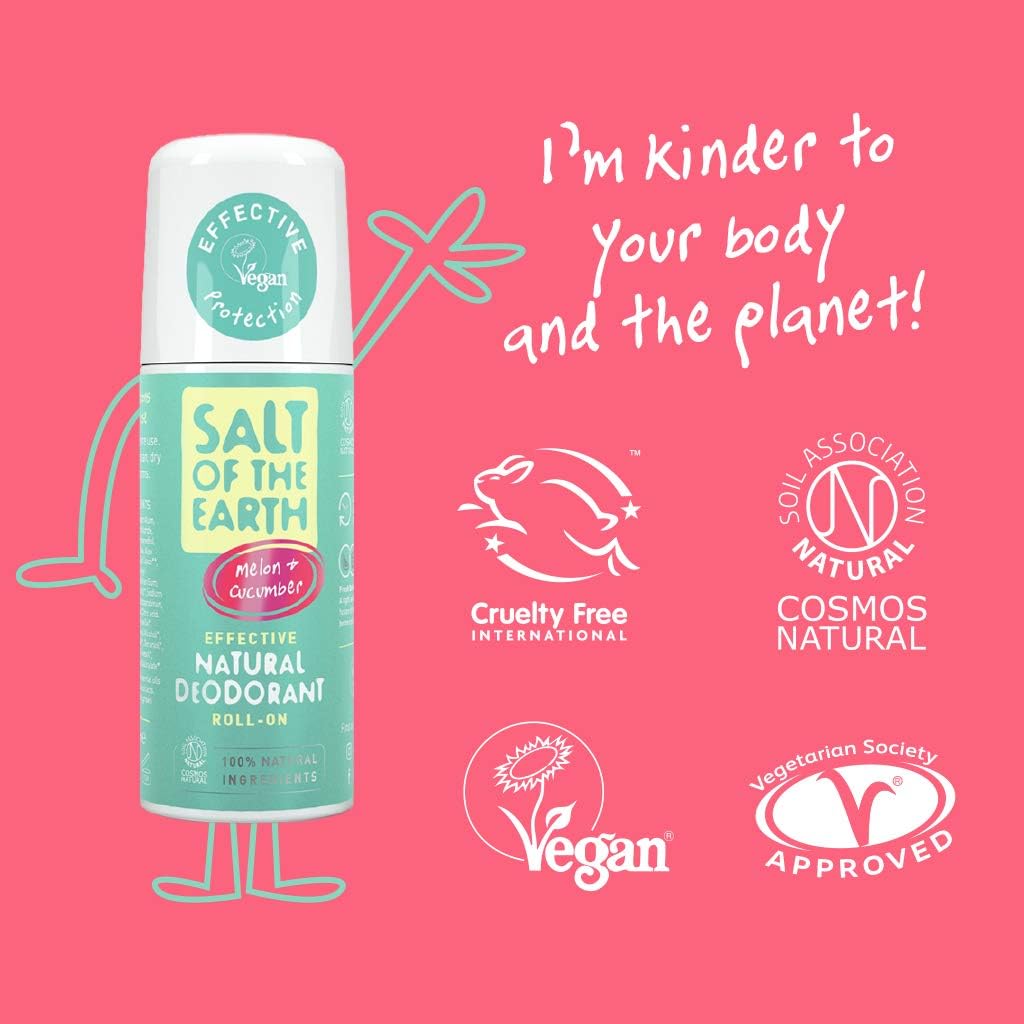 Salt of the Earth, Natural Deodorant Roll On, Melon & Cucumber, Vegan Formula with Effective Long-Lasting Protection - Image 4