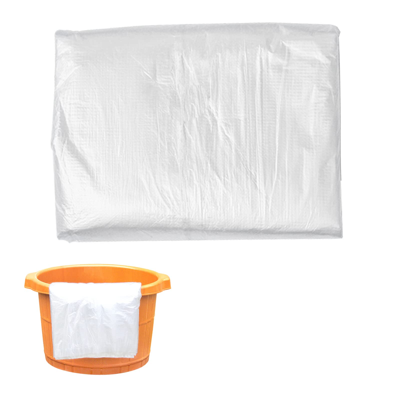 Photo 1 of 100 Pcs Disposable Foot Tub Liner Portable Bath Basin Bags,Plastic Foot Bath Basin Pedicure Liners,Thin Large Sanitary and Odorless Plastic Liners bags for Foot Soak Bath Pedicure Spa Hotel Home Use