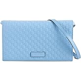 Gucci Women's Pre-Loved Blue Micro Guccissima Wallet On Chain, Blue, One Size