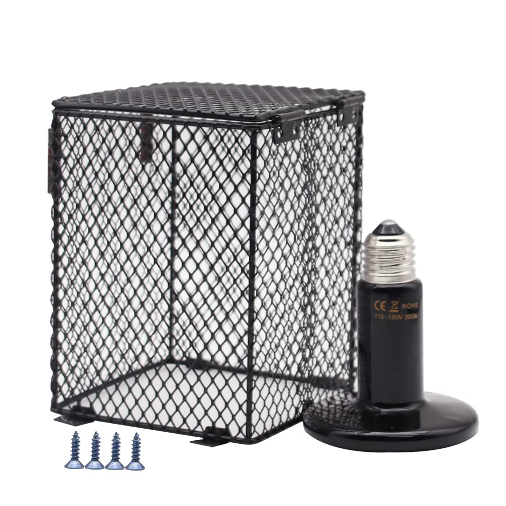 Photo 1 of MODUODUO Reptile Lampshade Heating Lamp Shade 100W Ceramic Lamp & Cubiod Heater Guard Anti Scald for Lizards Spider and Amphibians Tortoises Gecko