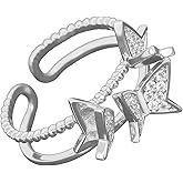 Elarlace Butterfly Sparkle Silver Rings for Women Non Tarnish 925 Sterling Silver Hypoallergenic Adjustable Size Cubic Zirconia Ring, Perfect Fashion Accessories and Engagement Rings for Women