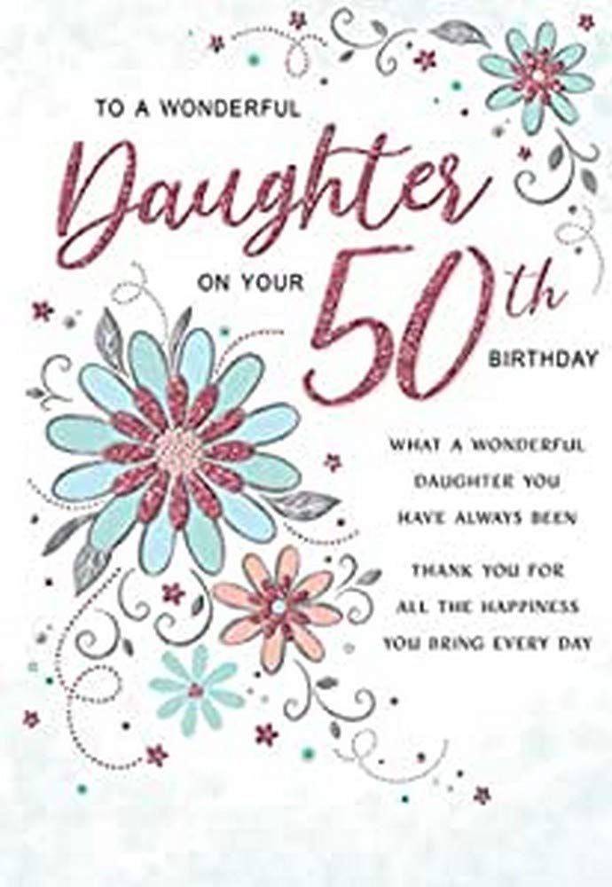 Regal Publishing Modern Milestone Age Birthday Card 50th Daughter - 9 x 6 inches, C80765