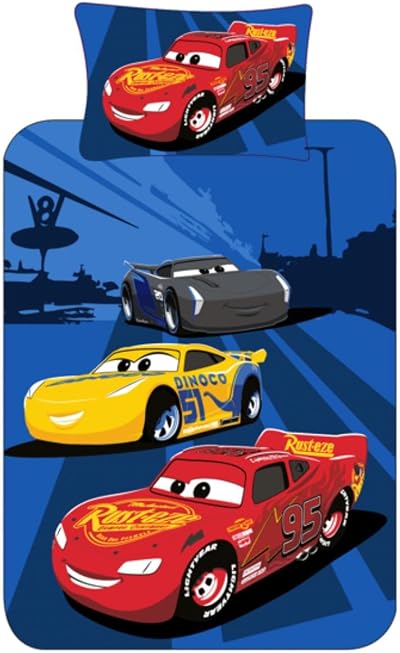 Disney Cars Lightning McQueen Single Duvet Cover Bedding Set Officially Licensed