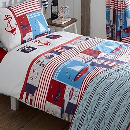 Sailing Boats Maritime Embroidered Nautical King Size Bedding Amazon Co Uk Kitchen Home