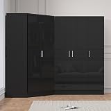 Reflect 2 Piece Wardrobe Bundle | 2 Door Corner + 3 Door Black Gloss view 4
