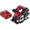 SKIL PWR CORE 12 Brushless 12V Compact 5-1/2 Inch Circular Saw, Includes 4.0Ah Lithium Battery and PWR JUMP Charger - CR541802, Red