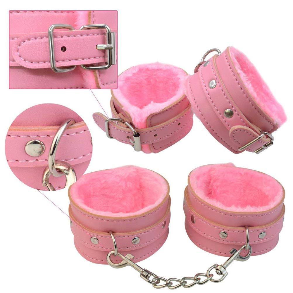 8PCS Bett Bondage Kit Handfesseln und Nylonband SM-Spiel Spielzeug Handmanschette Neopren Fußfesseln Fesseln und Nippelklemmen