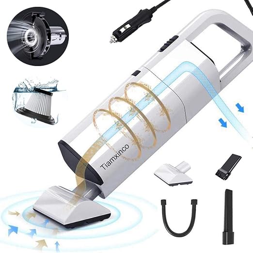 Handheld Car Vacuum Cleaner With High Power Suction Tiamxinco Dc 12v Portable Auto Wet Dry Hand Vacuum With Reusable Hepa Filter For Pet Hair Car