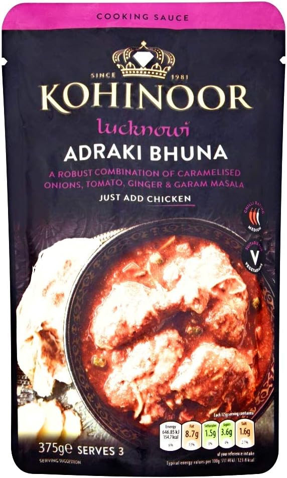 Kohinoor Lucknowi adraki bhuna Sauce 375g Pack of 4 Amazon.co.uk Grocery