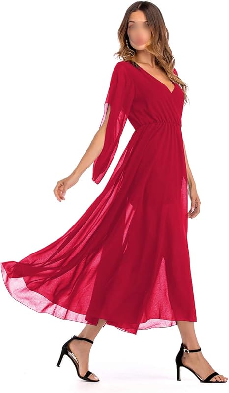 red maxi party dress
