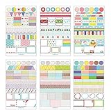 Seasonstorm (TM) 6 sheets/set Cute Simple Life Calendar Paper Sticker Scrapbook Calendar Diary Planner Decor with Free Gift Logo Keychain (1 set (30 days slow shipping))