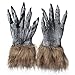 LUCKSTAR Wolf Gloves - Halloween Latex Wolf Gloves Scary Hairy Hands Werewolf Paw Party Costumes Props for Halloween and Cosplay Costume Party Christmas (Black)