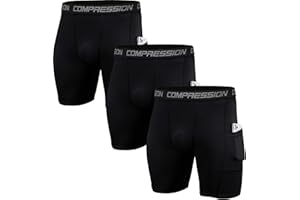 Holure Men's Sport Compression Shorts Performamce Athletic Running Underwear (3 or 5 Pack)