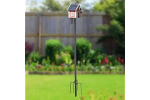 FACTIONGARDEN Bird House Pole, 75 Inch Bird Feeder Pole Mount for Outdoors Heavy Duty Universal Mounting Pole Kit with 5 Prongs Base