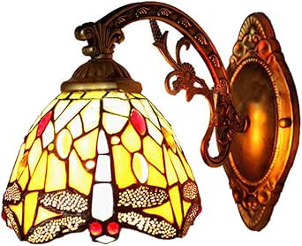 BAYCHEER Tiffany libélula lámpara aplique - Pantalla de Cristal Lámpara