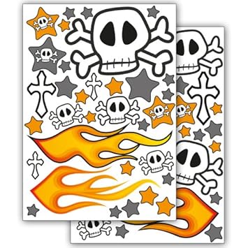 Fahrradaufkleber 'Totenköpfe' 69 Aufkleber im Sticker Set