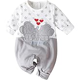 Aoswep - Cute Giraffe + Zebra With Floral Print Long Sleeve Baby Girl Clothes White Jumpsuit For Baby One-Piece Romper