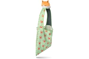 TeeTurtle - Plushie Tote Bag - Floral Fox - From the creators of the Original Reversible Octopus Plushie - Take Your Plush Pal Wherever You Go!