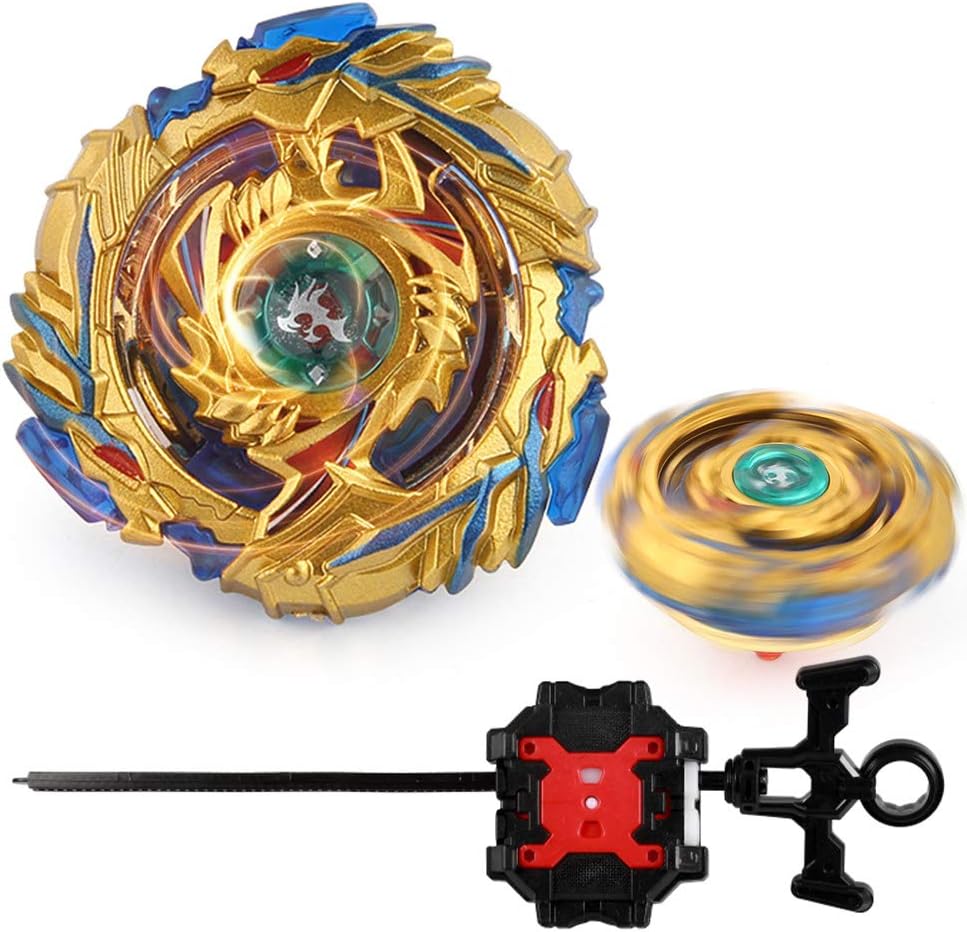 LTFLLC New Evolution Golden Version Burst Starter B-79 Drain Fafnir 8 Nt Stater Set high Performance battling top with Two-Way Ruler Launcher