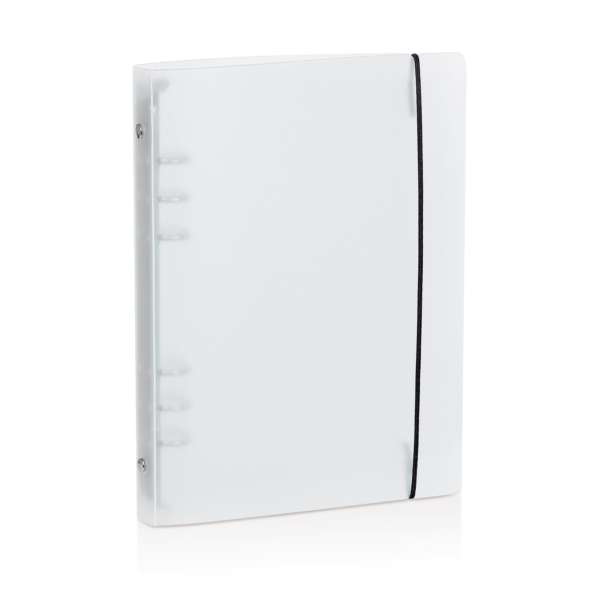 A5 6 Ring Binder Cover with Snap Button Closure Loose Leaf Folders Notebook Shell Protector for 6 Hole Planner Pages Refill Insert (Translucent Plastic)