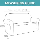 Teynewer Thick Velvet Sofa Cover 2 Seater Red High Stretch Elastic view 3