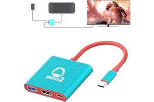 TNATRA Switch 2 Dock, Portable TV Dock Station for Switch/Switch 2/Steam Deck/ROG Ally/Legion GO, 3-in-1 Switch 2 Travel Dock with HDMI 8K@60Hz or 4K@60Hz, USB 3.0 and 100W Charge PD Port