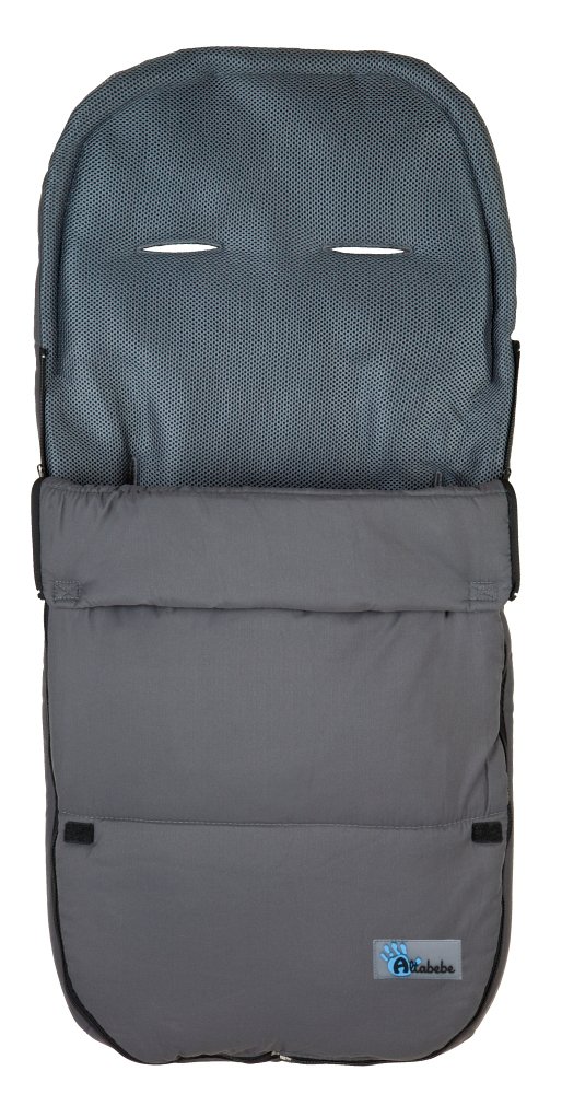 Altabebe AL2400M-11 Sommerfußsack, Microfaser mit 3D Abstandsgewebe, dunkelgrau