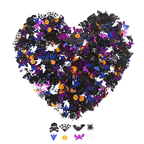 DECORA Plastic Confetti Multi-Shaped Glitter Colorful Confetti for Halloween Party Table Decoration and DIY Craft 100 Grams