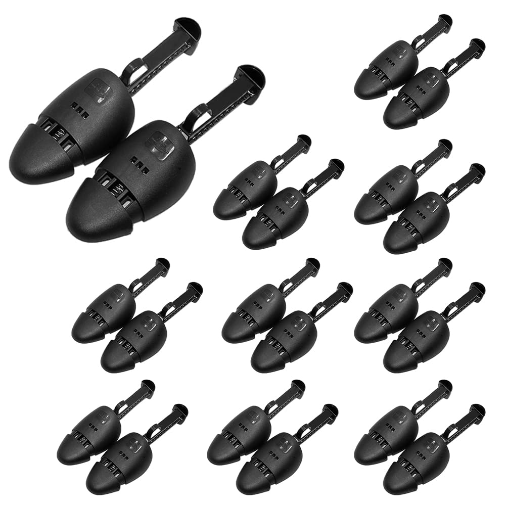 Photo 1 of Plastic Shoe Tree Stretchers Men Shoe Trees for Sneakers Travel Practical Plastic Adjustable Length Shoe Organizers (Green 10 Pack)