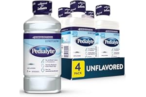 Pedialyte Electrolyte Drink, Hydration Drinks for Kids & Adults, Unflavored, 1 Liter, Pack of 4