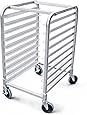New Star Foodservice 36510 Commercial-Grade Aluminum 10-Tier Sheet Pan/Bun Pan Rack, 26" L x 20" W x 38" H with Brake Wheels