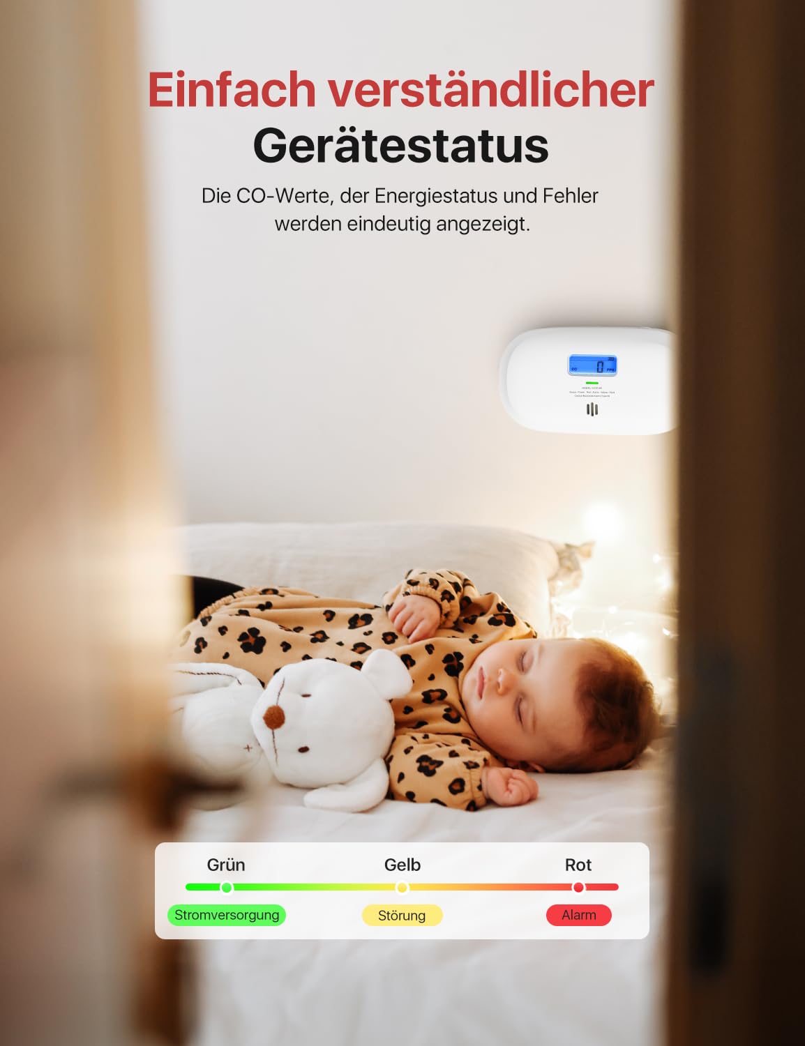 X-Sense Kohlenmonoxid Melder, TÜV Rheinland Zertifiziert, 10 Jahre Sensor, CO Melder mit austauschbarer Batterie und digitalem Display, Kohlenmonoxid-Melder mit Testknopf, XC0C-SR 7