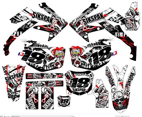 *NEW* Fits HONDA CRF 250R. Years 2004-2009. Custom MX vinyl Motorcycle Graphics Backgrounds Decal Sticker Kit for c