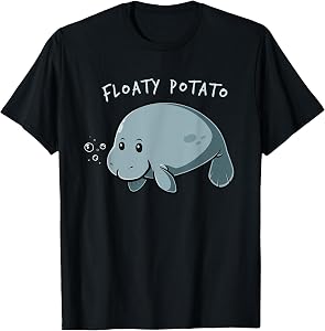 Flaoty Potato Manatee Funny Manati Manatee Chubby Mermaid T-Shirt